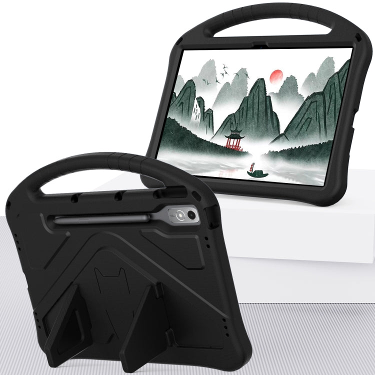 For Lenovo Tab P12 EVA Shockproof Tablet Case with Holder(Black) - Lenovo by buy2fix | Online Shopping UK | buy2fix
