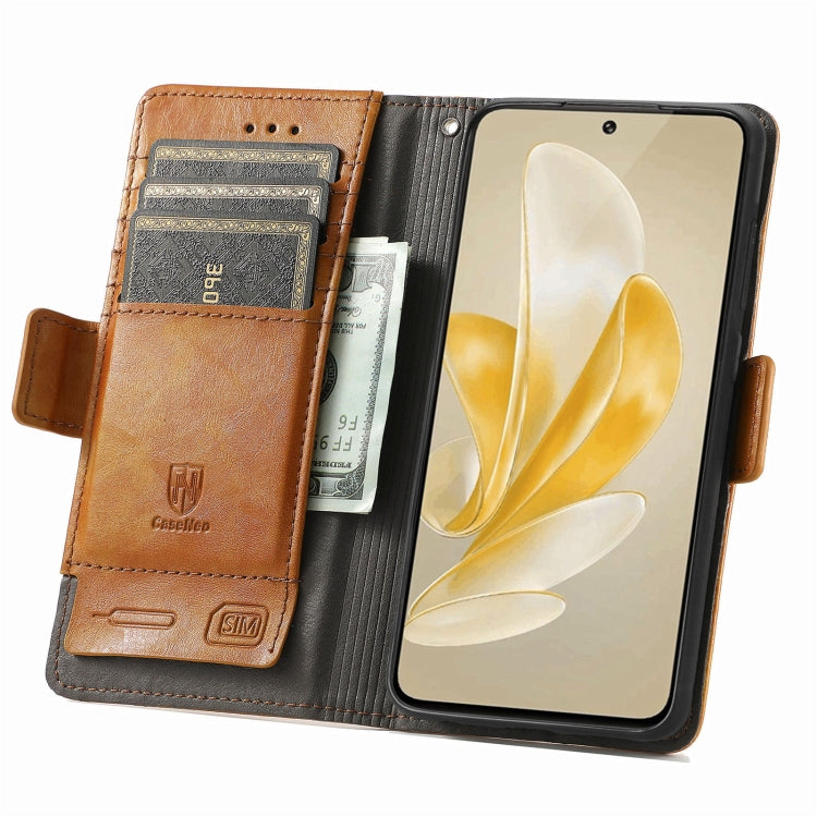 For vivo X100 Pro CaseNeo Splicing Dual Magnetic Buckle Leather Phone Case(Khaki) by buy2fix