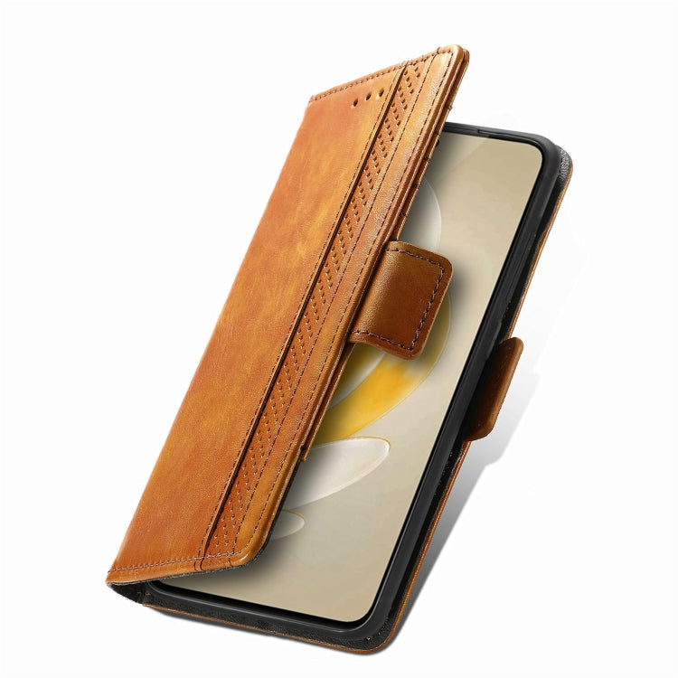For vivo X100 Pro CaseNeo Splicing Dual Magnetic Buckle Leather Phone Case(Khaki) by buy2fix