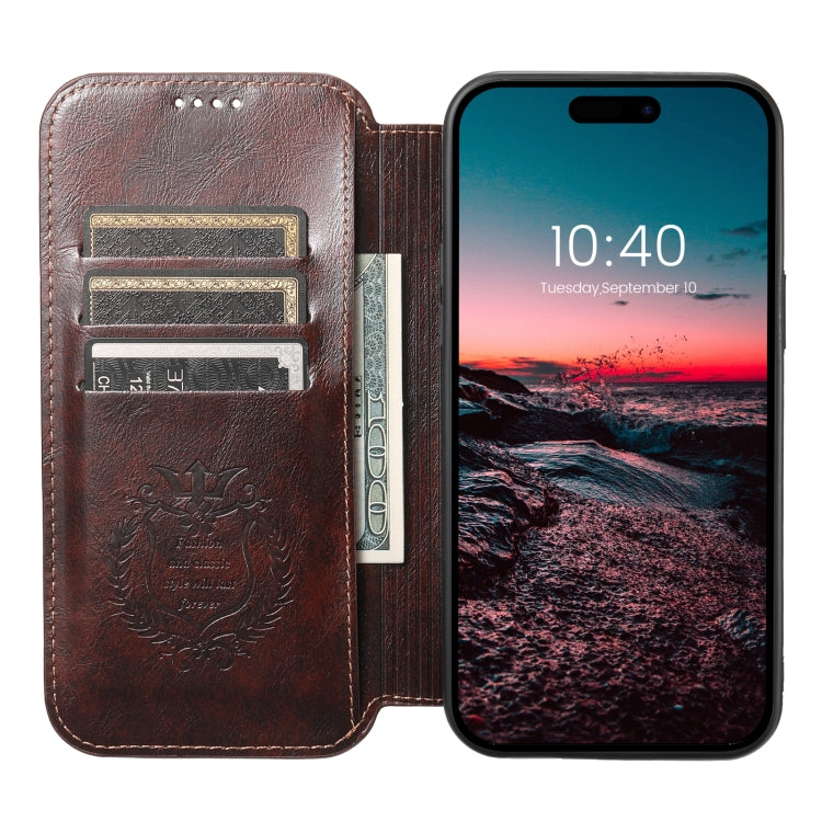 For iPhone 15 Suteni J05 Leather Magnetic Magsafe Phone Case(Brown) - iPhone 15 Cases by Suteni | Online Shopping UK | buy2fix