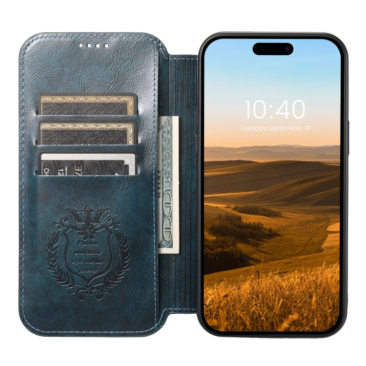 For iPhone 15 Pro Max Suteni J05 Leather Magnetic Magsafe Phone Case(Blue) - iPhone 15 Pro Max Cases by Suteni | Online Shopping UK | buy2fix