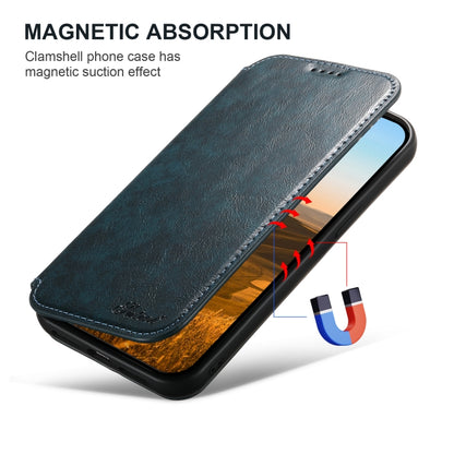 For iPhone 16 Suteni J05 Leather Magnetic MagSafe Phone Case(Blue) by Suteni