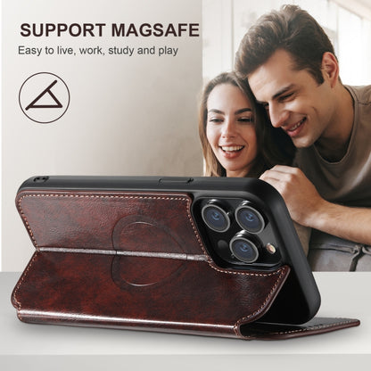 For iPhone 16 Pro Suteni J05 Leather Magnetic MagSafe Phone Case(Brown) by Suteni