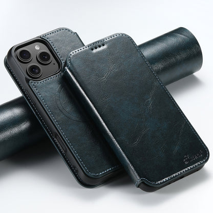 For iPhone 16 Pro Suteni J05 Leather Magnetic MagSafe Phone Case(Blue) by Suteni