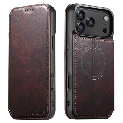 For iPhone 17 Pro Max Suteni J05 Leather Magnetic MagSafe Phone Case(Brown) - iPhone 17 Pro Max Cases by Suteni | Online Shopping UK | buy2fix