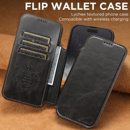 For iPhone 17 Pro Suteni J05 Leather Magnetic MagSafe Phone Case(Black) - iPhone 17 Pro Cases by Suteni | Online Shopping UK | buy2fix