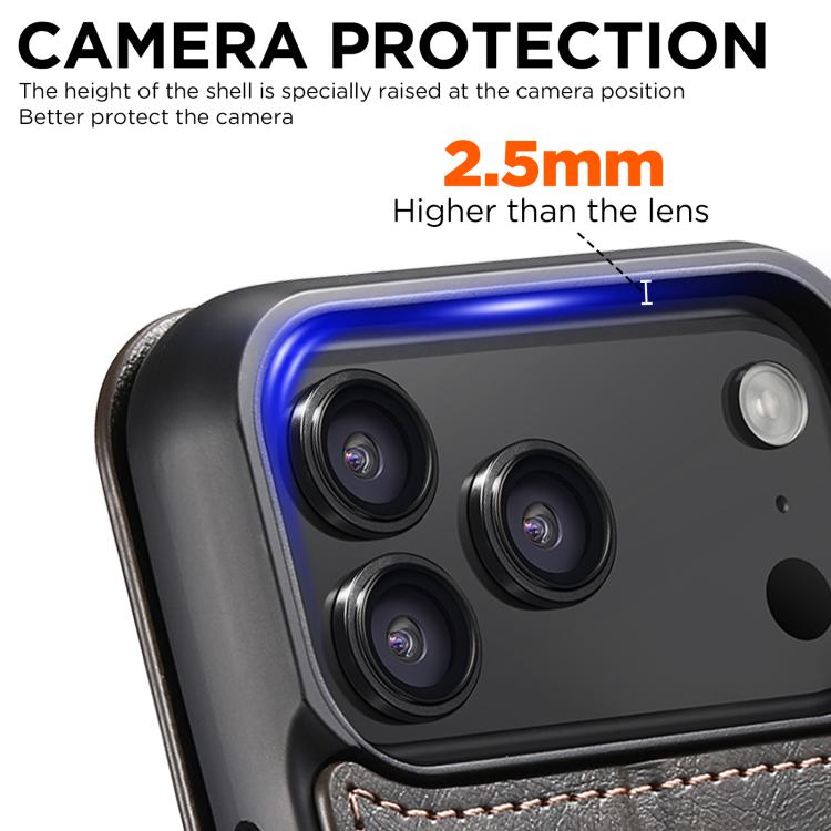 For iPhone 17 Pro Suteni J05 Leather Magnetic MagSafe Phone Case(Black) - iPhone 17 Pro Cases by Suteni | Online Shopping UK | buy2fix