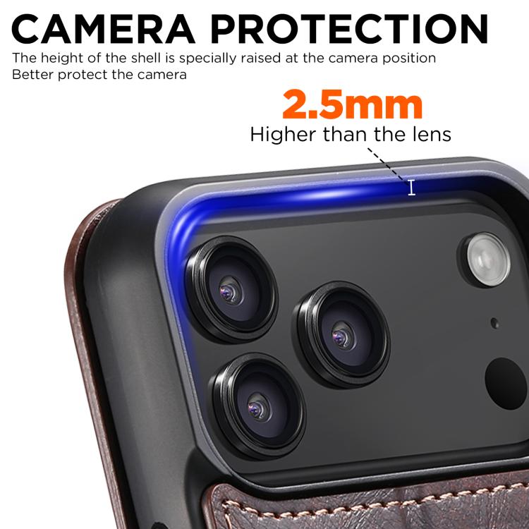 For iPhone 17 Pro Suteni J05 Leather Magnetic MagSafe Phone Case(Brown) - iPhone 17 Pro Cases by Suteni | Online Shopping UK | buy2fix