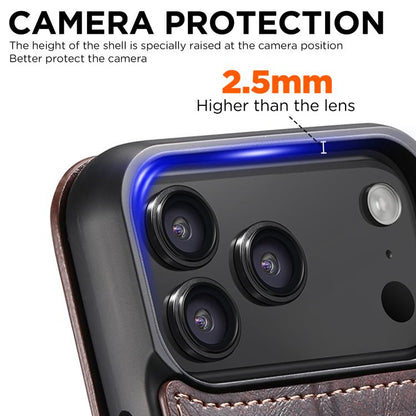 For iPhone 17 Pro Suteni J05 Leather Magnetic MagSafe Phone Case(Brown) - iPhone 17 Pro Cases by Suteni | Online Shopping UK | buy2fix