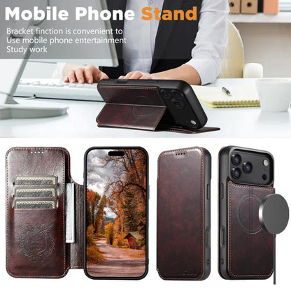 For iPhone 17 Pro Suteni J05 Leather Magnetic MagSafe Phone Case(Brown) - iPhone 17 Pro Cases by Suteni | Online Shopping UK | buy2fix