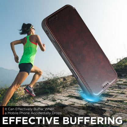 For iPhone 17 Pro Suteni J05 Leather Magnetic MagSafe Phone Case(Brown) - iPhone 17 Pro Cases by Suteni | Online Shopping UK | buy2fix