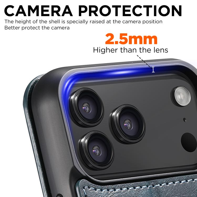 For iPhone 17 Pro Suteni J05 Leather Magnetic MagSafe Phone Case(Blue) - iPhone 17 Pro Cases by Suteni | Online Shopping UK | buy2fix