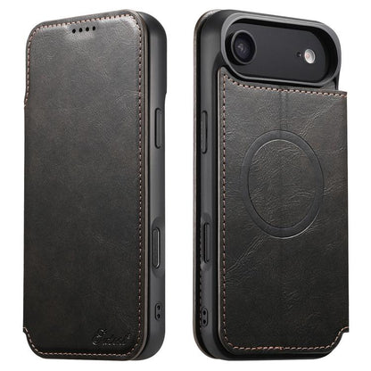 For iPhone Air Suteni J05 Leather Magnetic MagSafe Phone Case(Black) - iPhone Air Cases by Suteni | Online Shopping UK | buy2fix