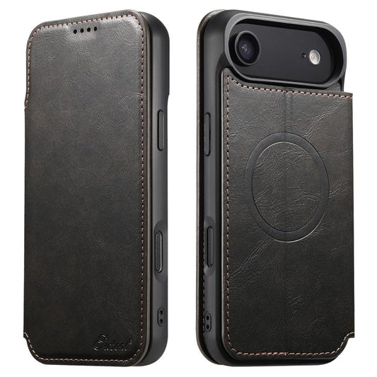 For iPhone Air Suteni J05 Leather Magnetic MagSafe Phone Case(Black) - iPhone Air Cases by Suteni | Online Shopping UK | buy2fix