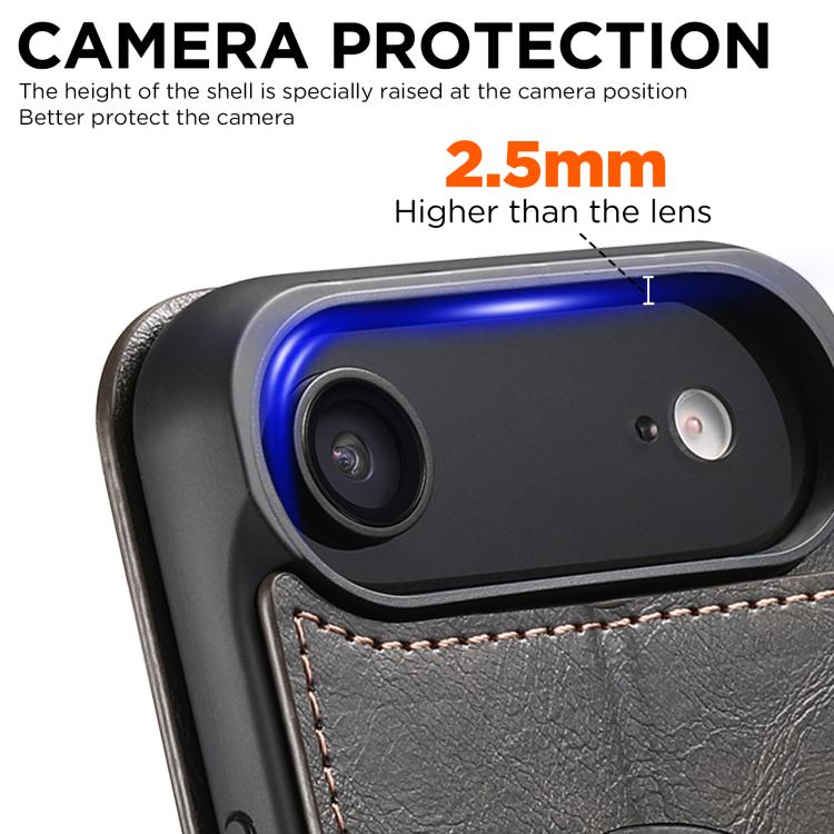 For iPhone Air Suteni J05 Leather Magnetic MagSafe Phone Case(Black) - iPhone Air Cases by Suteni | Online Shopping UK | buy2fix