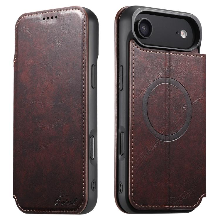 For iPhone Air Suteni J05 Leather Magnetic MagSafe Phone Case(Brown) - iPhone Air Cases by Suteni | Online Shopping UK | buy2fix