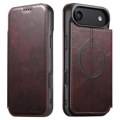 For iPhone Air Suteni J05 Leather Magnetic MagSafe Phone Case(Brown) - iPhone Air Cases by Suteni | Online Shopping UK | buy2fix
