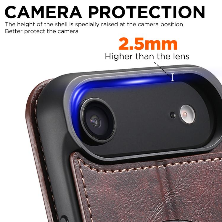 For iPhone Air Suteni J05 Leather Magnetic MagSafe Phone Case(Brown) - iPhone Air Cases by Suteni | Online Shopping UK | buy2fix