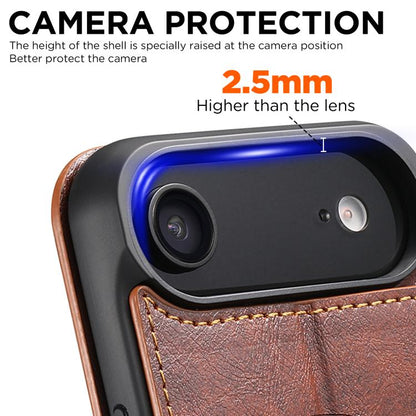 For iPhone 17 AIr Suteni J05 Leather Magnetic MagSafe Phone Case(Khaki) - iPhone 17 Air Cases by Suteni | Online Shopping UK | buy2fix