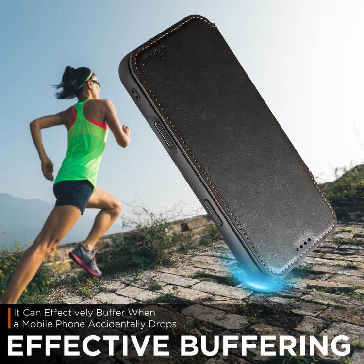 For iPhone 17 Suteni J05 Leather Magnetic MagSafe Phone Case(Black) - iPhone 17 Cases by Suteni | Online Shopping UK | buy2fix