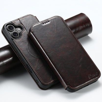 For iPhone 17 Suteni J05 Leather Magnetic MagSafe Phone Case(Brown) - iPhone 17 Cases by Suteni | Online Shopping UK | buy2fix
