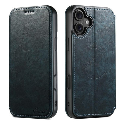For iPhone 17 Suteni J05 Leather Magnetic MagSafe Phone Case(Blue) - iPhone 17 Cases by Suteni | Online Shopping UK | buy2fix