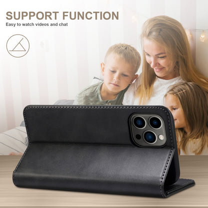 For iPhone 16 Pro Suteni Calf Texture Horizontal Flip Leather Phone Case(Black) by Suteni