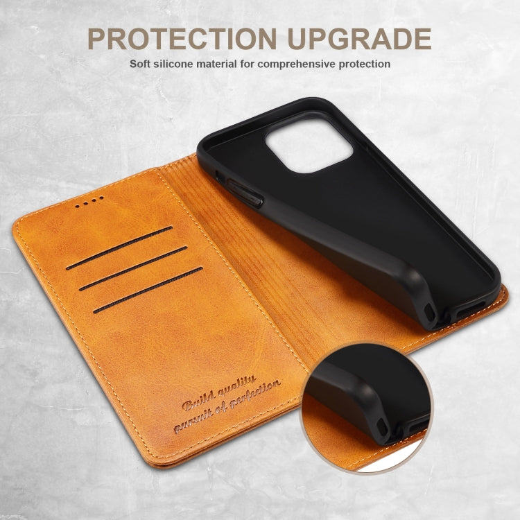 For iPhone 16 Plus Suteni Calf Texture Horizontal Flip Leather Phone Case(Khaki) by Suteni
