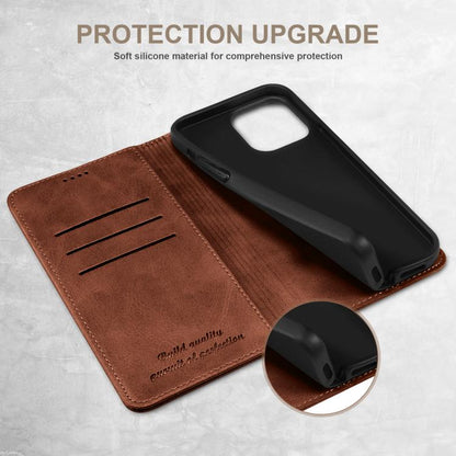 For iPhone 16e Suteni Calf Texture Horizontal Flip Leather Phone Case(Brown) - iPhone 16e Cases by Suteni | Online Shopping UK | buy2fix