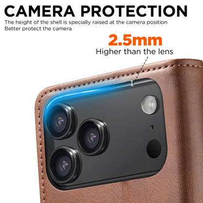 For iPhone 17 Pro Suteni Calf Texture Horizontal Flip Leather Phone Case(Brown) - iPhone 17 Pro Cases by Suteni | Online Shopping UK | buy2fix