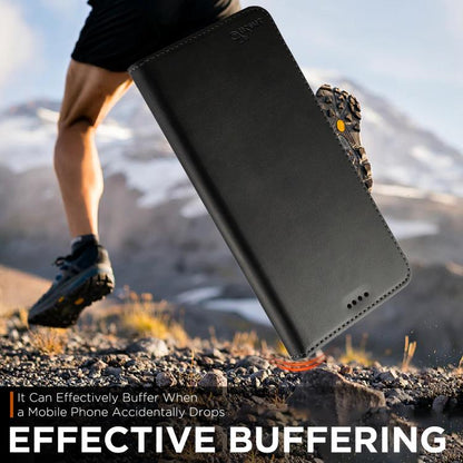 For iPhone 17 Air Suteni Calf Texture Horizontal Flip Leather Phone Case(Black) - iPhone 17 Air Cases by Suteni | Online Shopping UK | buy2fix