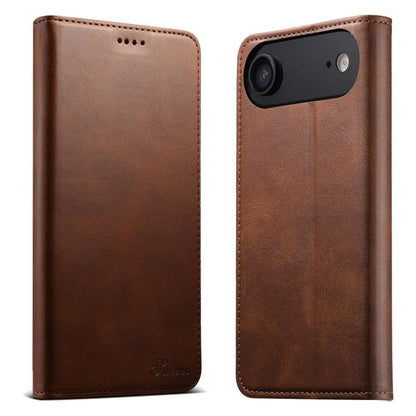 For iPhone Air Suteni Calf Texture Horizontal Flip Leather Phone Case(Brown) - iPhone Air Cases by Suteni | Online Shopping UK | buy2fix