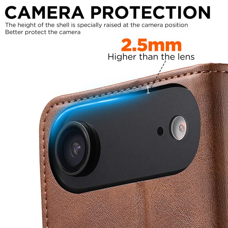 For iPhone Air Suteni Calf Texture Horizontal Flip Leather Phone Case(Brown) - iPhone Air Cases by Suteni | Online Shopping UK | buy2fix