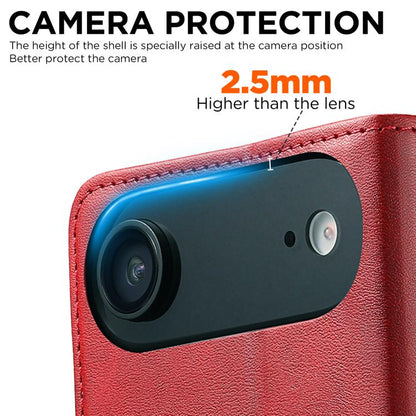 For iPhone 17 Air Suteni Calf Texture Horizontal Flip Leather Phone Case(Red) - iPhone 17 Air Cases by Suteni | Online Shopping UK | buy2fix