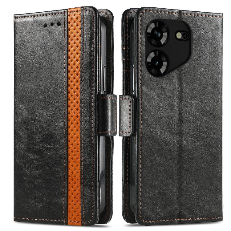 For Tecno Spark 20C / GO 2024 CaseNeo Splicing Dual Magnetic Buckle Leather Phone Case(Black) by buy2fix