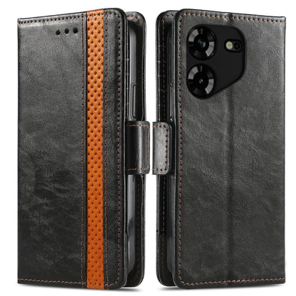 For Tecno Spark 20C / GO 2024 CaseNeo Splicing Dual Magnetic Buckle Leather Phone Case(Black) by buy2fix