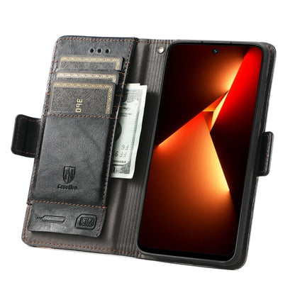 For Tecno Spark 20C / GO 2024 CaseNeo Splicing Dual Magnetic Buckle Leather Phone Case(Black) by buy2fix