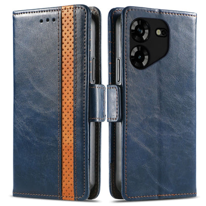 For Tecno Spark 20C / GO 2024 CaseNeo Splicing Dual Magnetic Buckle Leather Phone Case(Blue) by buy2fix