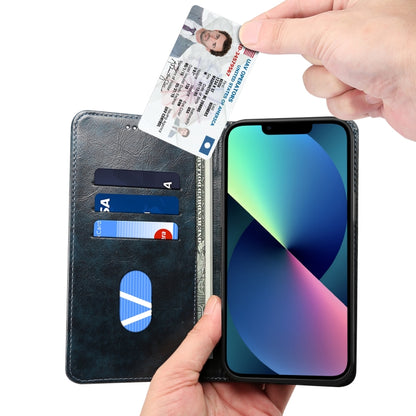 For iPhone 15 Suteni Baroque Calf Texture Buckle Wallet Leather Phone Case(Blue) - iPhone 15 Cases by Suteni | Online Shopping UK | buy2fix