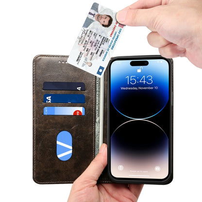 For iPhone 15 Pro Suteni Baroque Calf Texture Buckle Wallet Leather Phone Case(Black) - iPhone 15 Pro Cases by Suteni | Online Shopping UK | buy2fix