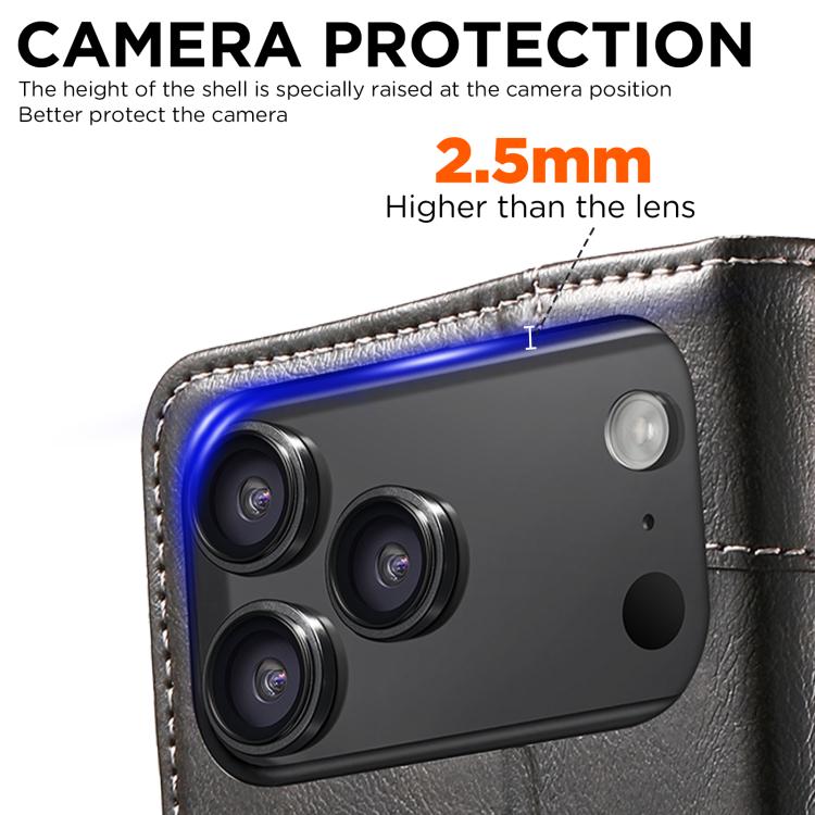 For iPhone 17 Pro Max Suteni Baroque Calf Texture Buckle Wallet Leather Phone Case(Black) - iPhone 17 Pro Max Cases by Suteni | Online Shopping UK | buy2fix