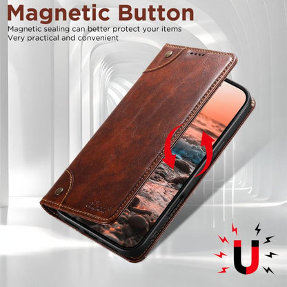 For iPhone 17 Pro Max Suteni Baroque Calf Texture Buckle Wallet Leather Phone Case(Khaki) - iPhone 17 Pro Max Cases by Suteni | Online Shopping UK | buy2fix