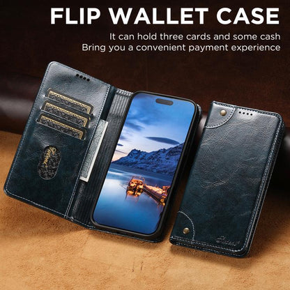 For iPhone 17 Pro Max Suteni Baroque Calf Texture Buckle Wallet Leather Phone Case(Blue) - iPhone 17 Pro Max Cases by Suteni | Online Shopping UK | buy2fix