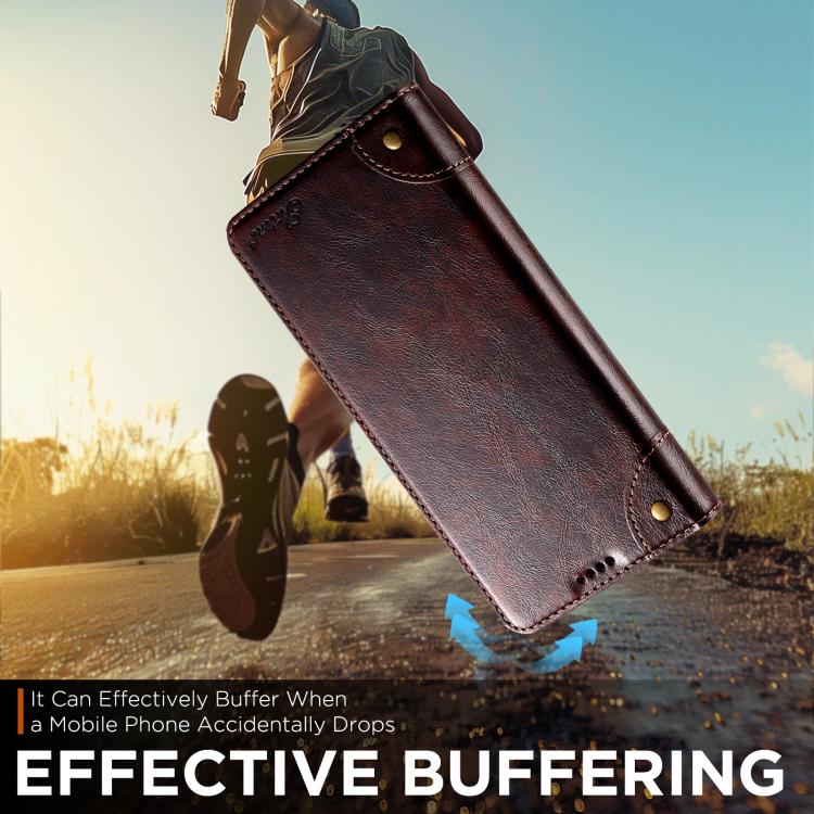 For iPhone 17 Pro Suteni Baroque Calf Texture Buckle Wallet Leather Phone Case(Brown) - iPhone 17 Pro Cases by Suteni | Online Shopping UK | buy2fix