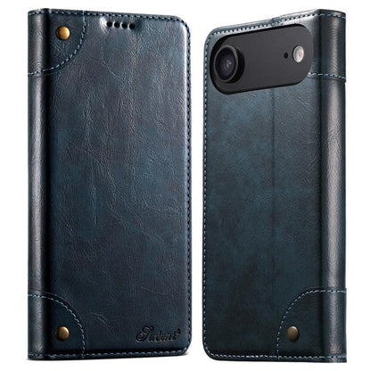 For iPhone 17 Air Suteni Baroque Calf Texture Buckle Wallet Leather Phone Case(Blue) - iPhone 17 Air Cases by Suteni | Online Shopping UK | buy2fix