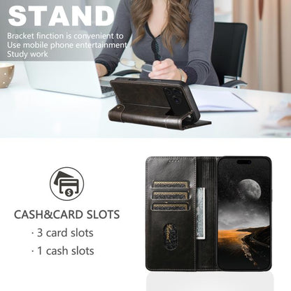 For iPhone 17 Suteni Baroque Calf Texture Buckle Wallet Leather Phone Case(Black) - iPhone 17 Cases by Suteni | Online Shopping UK | buy2fix