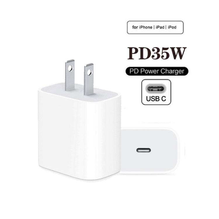 PD35W USB-C / Type-C Port Charger with 1m Type-C to Type-C Data Cable, US Plug - USB Charger by buy2fix | Online Shopping UK | buy2fix