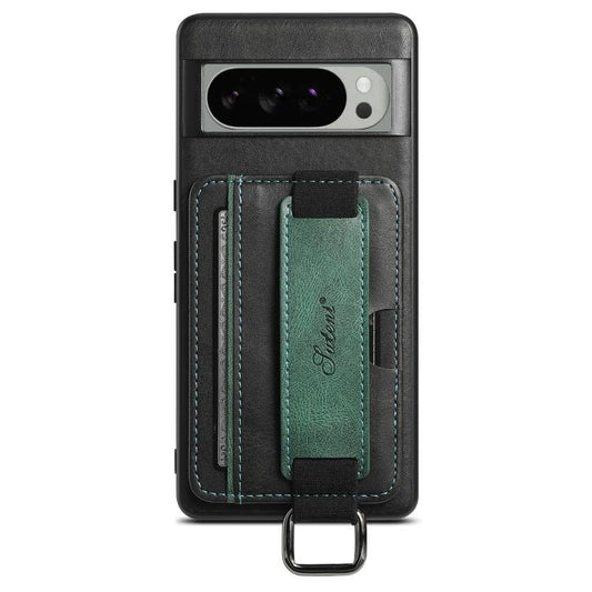 For Googel Pixel 10 Pro XL Suteni H13 Card Wallet Wrist Strap Holder PU Phone Case(Black) - Google Cases by Suteni | Online Shopping UK | buy2fix