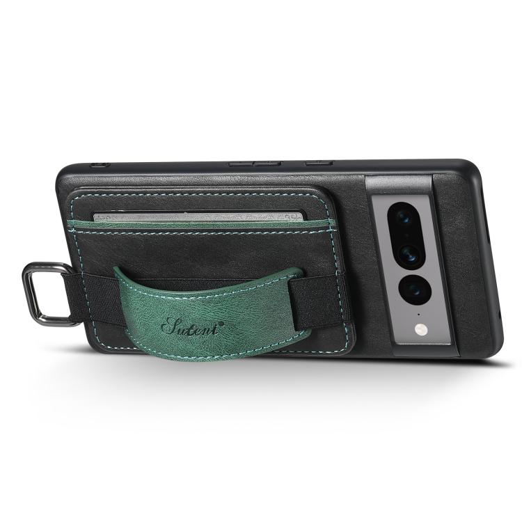 For Googel Pixel 10 Pro XL Suteni H13 Card Wallet Wrist Strap Holder PU Phone Case(Black) - Google Cases by Suteni | Online Shopping UK | buy2fix