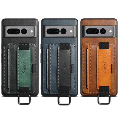 For Googel Pixel 10 Pro XL Suteni H13 Card Wallet Wrist Strap Holder PU Phone Case(Brown) - Google Cases by Suteni | Online Shopping UK | buy2fix